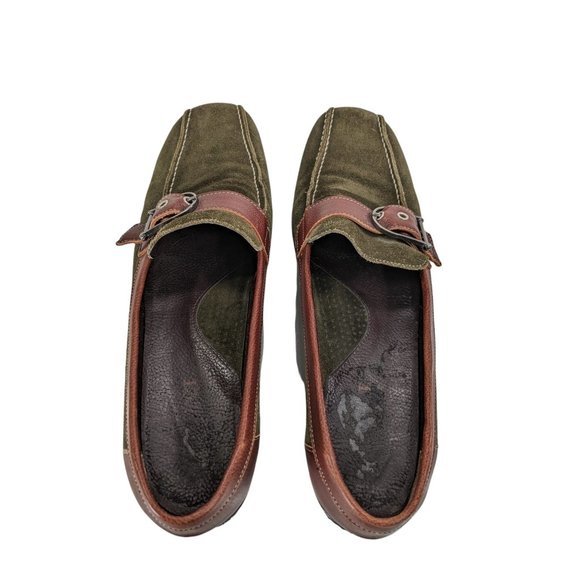 Sesto Meucci Womens Leather Suede Slip-On Loafers Casual Shoes Buckle Size 9.5 M - Picture 8 of 13